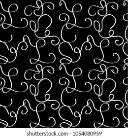 black and white seamless pattern. Monogram