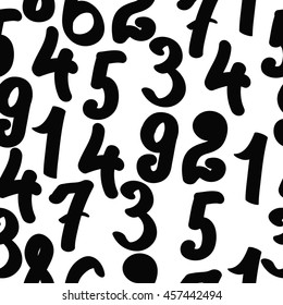 the black and white seamless pattern with numbers. Abstraction. Textile. School. mathematics