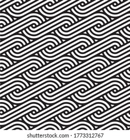 Patrón ininterrumpido en blanco y negro con un patrón decorativo original. Antecedentes exclusivos para bellas artes, artesanías, diseñadores y creativos. Mosaico vectorial monocromo.