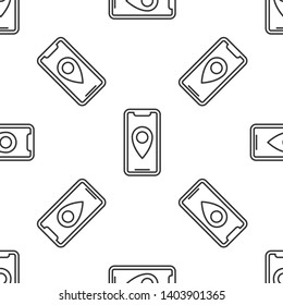 Black and white seamless pattern  Package tracking icon
