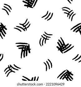 Black and white seamless pattern with paintbrush.