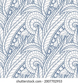 Patrón transparente en blanco y negro con Paisley impreso en un estilo retro. Ilustración del vector