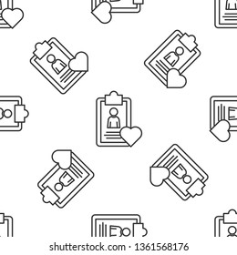 Black and white seamless pattern Patient Medical Record Icon