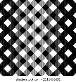 black and white seamless pattern with plaid