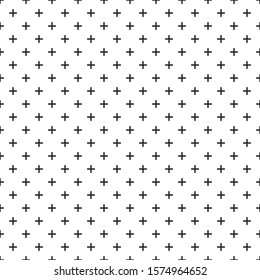 black white seamless pattern with plus sign