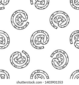 Black and white seamless pattern Post Office Icon