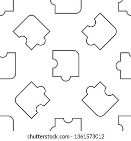 Black and white seamless pattern Puzzle vector icon