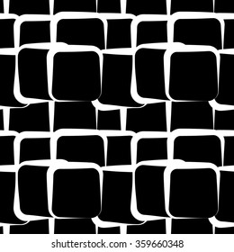 Black and white seamless pattern with rectangles.  Abstract background. Vector illustration.