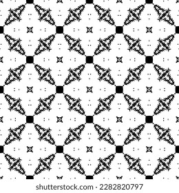 black and white seamless pattern repeated design ornament decoration floral flower damask style geometric elements tile texture textile fabric vector illustration