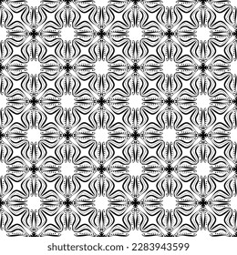 black and white seamless pattern repeated design ornament decoration floral flower damask style geometric elements tile texture textile fabric vector illustration