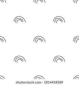 Black and white seamless pattern in retro vintage style. Elegant doodle shapes decoration. Vector geometric  design illustration