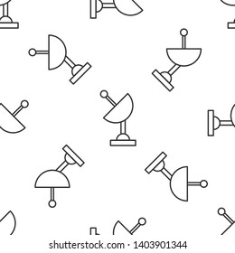 Black and white seamless pattern Satellite vector icon