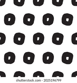 Black and white seamless pattern, Simple Squares with rounded corners design, perfect for surface such as textiles, bedding, notebooks, product packaging, wrapping paper, social media backgrounds.