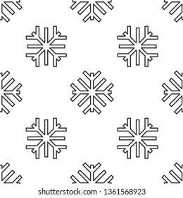 Black and white seamless pattern Snowflake icon. Christmas and winter theme.