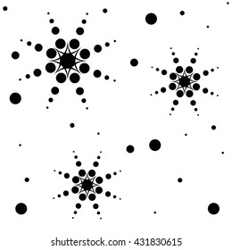 black and white seamless pattern with stars. Abstraction