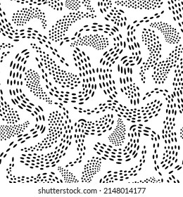 Black and white seamless pattern of swirls for textile and web Elegant texture for fabric