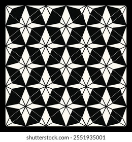 Black and White Seamless Pattern for Textile and Fashion Wallpaper - Elegant Home Ideas, Pillow Decoration, and Minimalist Vector Background Design.
