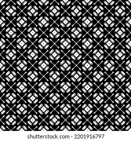 Black and white seamless pattern texture. Greyscale ornamental graphic design. Mosaic ornaments. Pattern template. Vector illustration. EPS10.