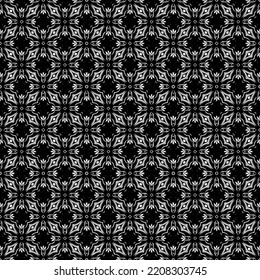 Black and white seamless pattern texture. Greyscale ornamental graphic design. Mosaic ornaments. Pattern template. Vector illustration. EPS10.