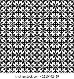 Black and white seamless pattern texture. Greyscale ornamental graphic design. Mosaic ornaments. Pattern template. Vector illustration. EPS10.
