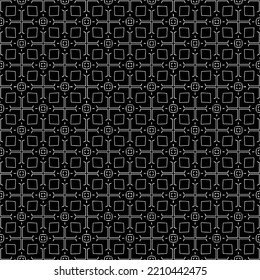 Black and white seamless pattern texture. Greyscale ornamental graphic design. Mosaic ornaments. Pattern template. Vector illustration. EPS10.