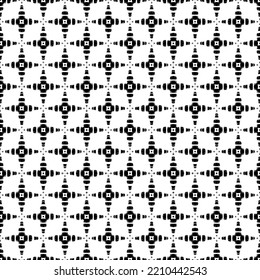 Black and white seamless pattern texture. Greyscale ornamental graphic design. Mosaic ornaments. Pattern template. Vector illustration. EPS10.