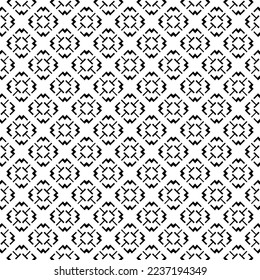 Black and white seamless pattern texture. Greyscale ornamental graphic design. Mosaic ornaments. Pattern template. Vector illustration. EPS10.