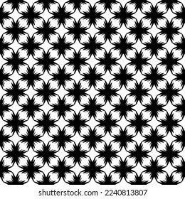 Black and white seamless pattern texture. Greyscale ornamental graphic design. Mosaic ornaments. Pattern template. Vector illustration. EPS10.