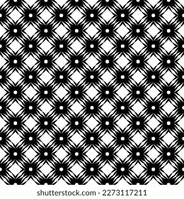 Black and white seamless pattern texture. Greyscale ornamental graphic design. Mosaic ornaments. Pattern template. Vector illustration. EPS10.