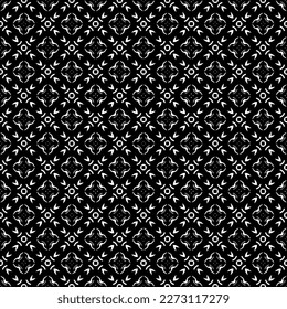Black and white seamless pattern texture. Greyscale ornamental graphic design. Mosaic ornaments. Pattern template. Vector illustration. EPS10.