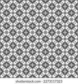 Black and white seamless pattern texture. Greyscale ornamental graphic design. Mosaic ornaments. Pattern template. Vector illustration. EPS10.