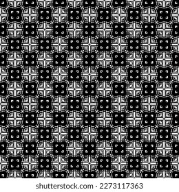 Black and white seamless pattern texture. Greyscale ornamental graphic design. Mosaic ornaments. Pattern template. Vector illustration. EPS10.