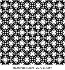 Black and white seamless pattern texture. Greyscale ornamental graphic design. Mosaic ornaments. Pattern template. Vector illustration. EPS10.