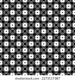 Black and white seamless pattern texture. Greyscale ornamental graphic design. Mosaic ornaments. Pattern template. Vector illustration. EPS10.