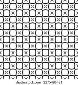 Black and white seamless pattern texture. Greyscale ornamental graphic design. Mosaic ornaments. Pattern template. Vector illustration. EPS10.