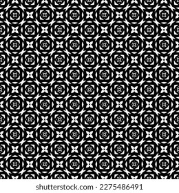 Black and white seamless pattern texture. Greyscale ornamental graphic design. Mosaic ornaments. Pattern template. Vector illustration. EPS10.