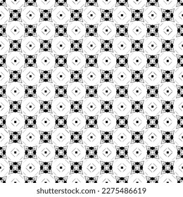 Black and white seamless pattern texture. Greyscale ornamental graphic design. Mosaic ornaments. Pattern template. Vector illustration. EPS10.