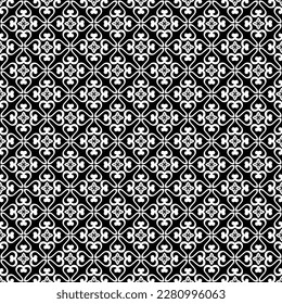 Textura de patrón sin costuras en blanco y negro. Diseño gráfico ornamental a escala de grises. Ornamentos mosaicos. Plantilla de patrón. Ilustración vectorial. EPS10.