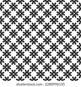 Black and white seamless pattern texture. Greyscale ornamental graphic design. Mosaic ornaments. Pattern template. Vector illustration. EPS10.