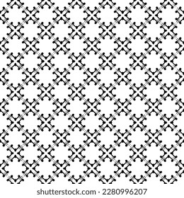 Black and white seamless pattern texture. Greyscale ornamental graphic design. Mosaic ornaments. Pattern template. Vector illustration. EPS10.