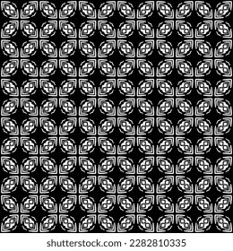 Black and white seamless pattern texture. Greyscale ornamental graphic design. Mosaic ornaments. Pattern template. Vector illustration. EPS10.