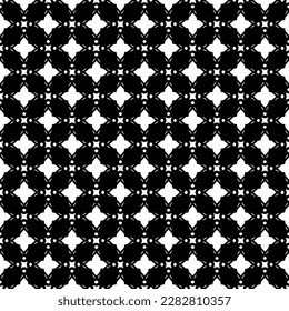 Textura de patrón sin costuras en blanco y negro. Diseño gráfico ornamental a escala de grises. Ornamentos mosaicos. Plantilla de patrón. Ilustración vectorial. EPS10.