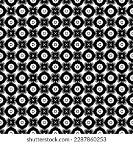 Black and white seamless pattern texture. Greyscale ornamental graphic design. Mosaic ornaments. Pattern template. Vector illustration. EPS10.