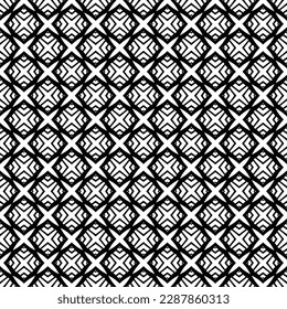 Textura de patrón sin costuras en blanco y negro. Diseño gráfico ornamental a escala de grises. Ornamentos mosaicos. Plantilla de patrón. Ilustración vectorial. EPS10.