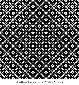 Textura de patrón sin costuras en blanco y negro. Diseño gráfico ornamental a escala de grises. Ornamentos mosaicos. Plantilla de patrón. Ilustración vectorial. EPS10.