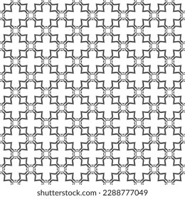 Black and white seamless pattern texture. Greyscale ornamental graphic design. Mosaic ornaments. Pattern template. Vector illustration. EPS10.