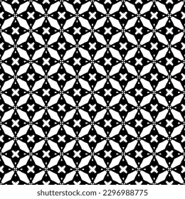 Black and white seamless pattern texture. Greyscale ornamental graphic design. Mosaic ornaments. Pattern template. Vector illustration. EPS10.