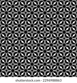 Black and white seamless pattern texture. Greyscale ornamental graphic design. Mosaic ornaments. Pattern template. Vector illustration. EPS10.