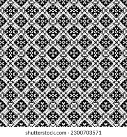 Black and white seamless pattern texture. Greyscale ornamental graphic design. Mosaic ornaments. Pattern template. Vector illustration. EPS10.