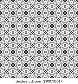 Black and white seamless pattern texture. Greyscale ornamental graphic design. Mosaic ornaments. Pattern template. Vector illustration. EPS10.